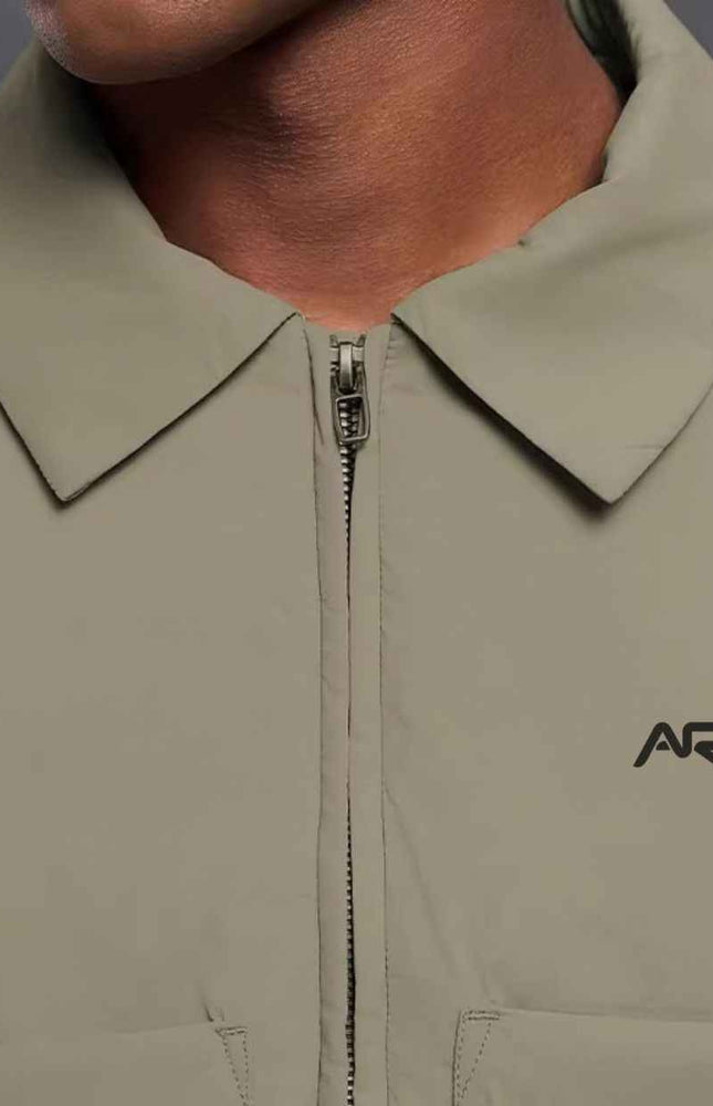 Mandarin Collar Padded Zip-Up Jacket