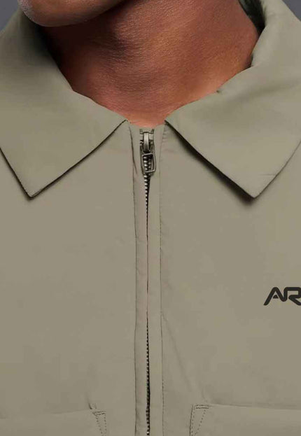 Mandarin Collar Padded Zip-Up Jacket
