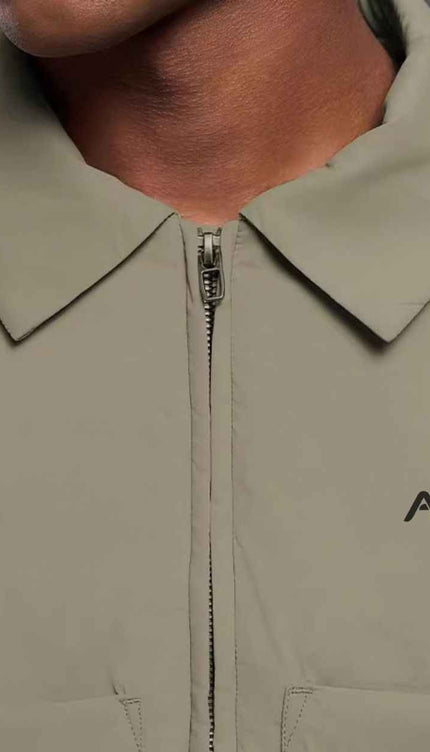 Mandarin Collar Padded Zip-Up Jacket