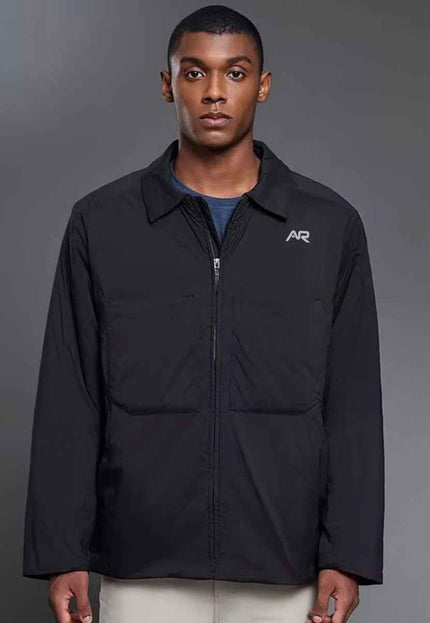 Mandarin Collar Padded Zip-Up Jacket