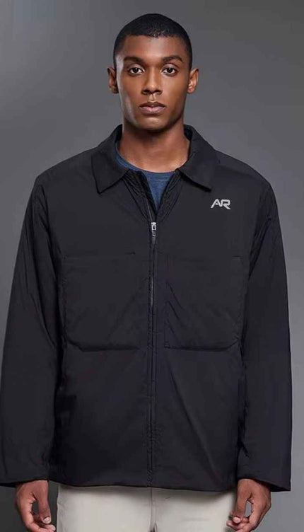 Mandarin Collar Padded Zip-Up Jacket