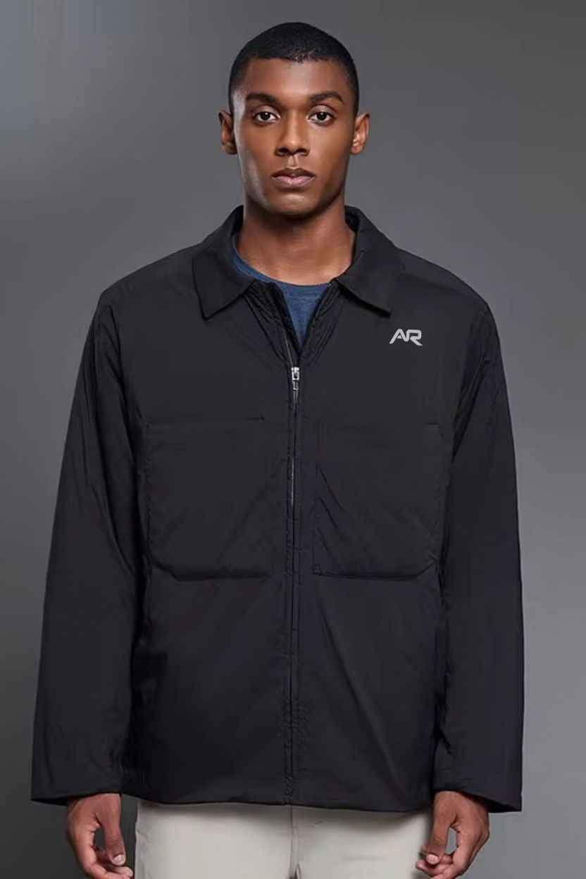 Mandarin Collar Padded Zip-Up Jacket