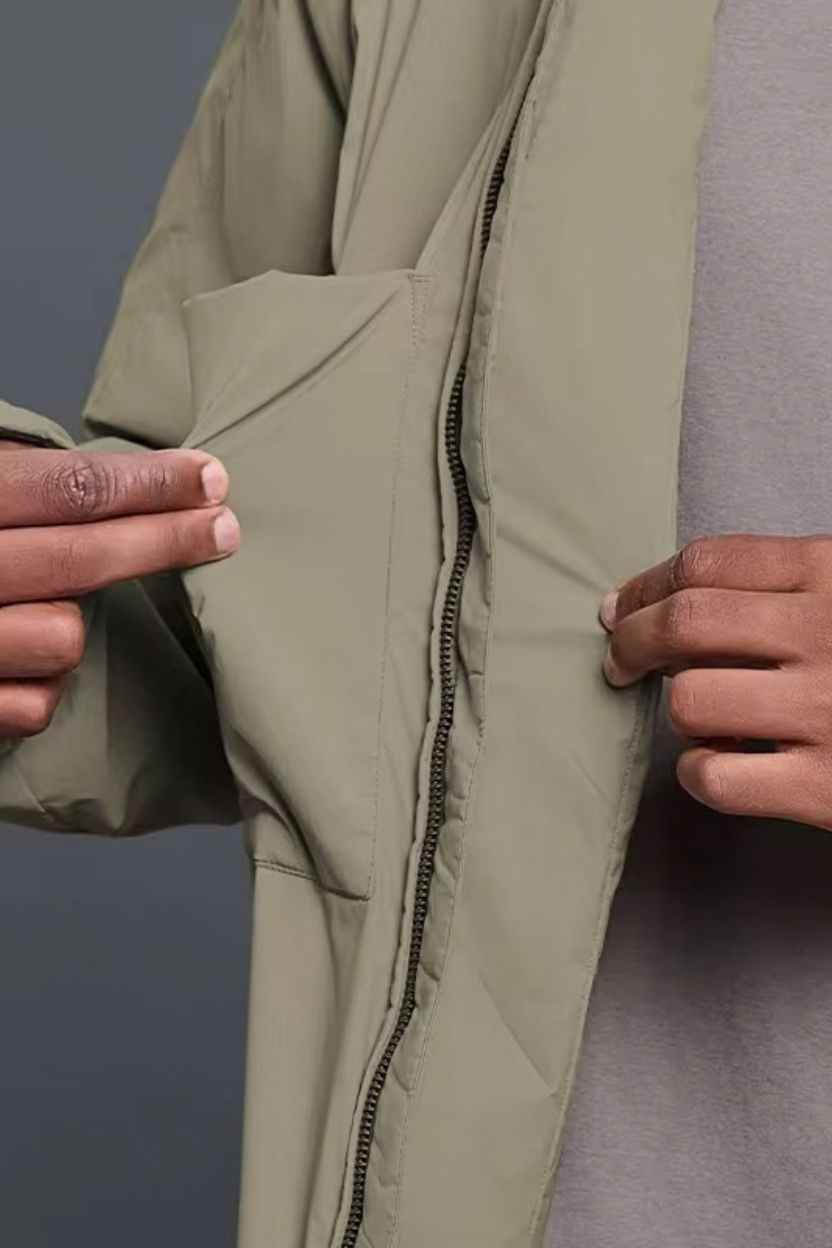 Mandarin Collar Padded Zip-Up Jacket