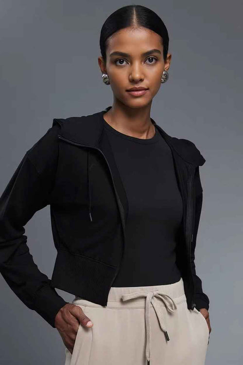 Rebel Cropped Pull String Hooded Jacket