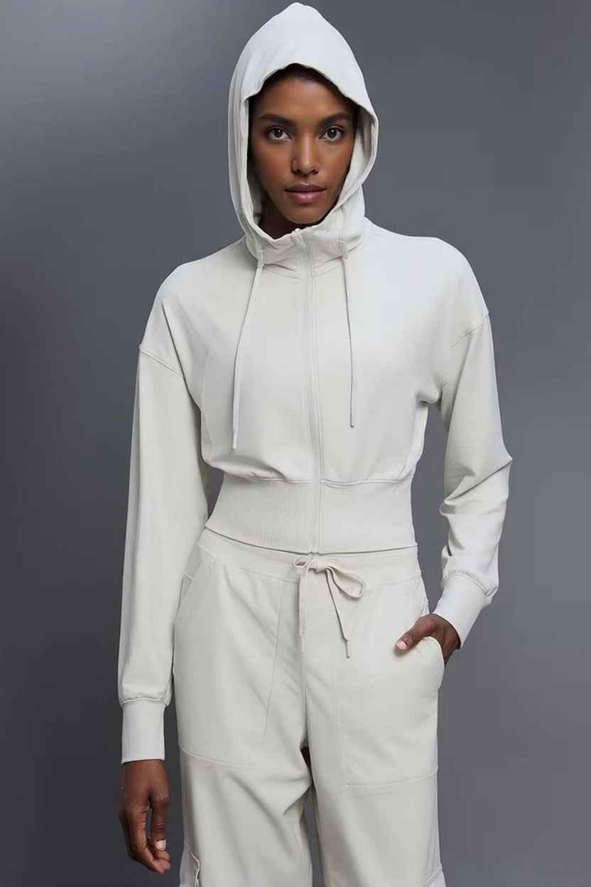 Rebel Cropped Pull String Hooded Jacket