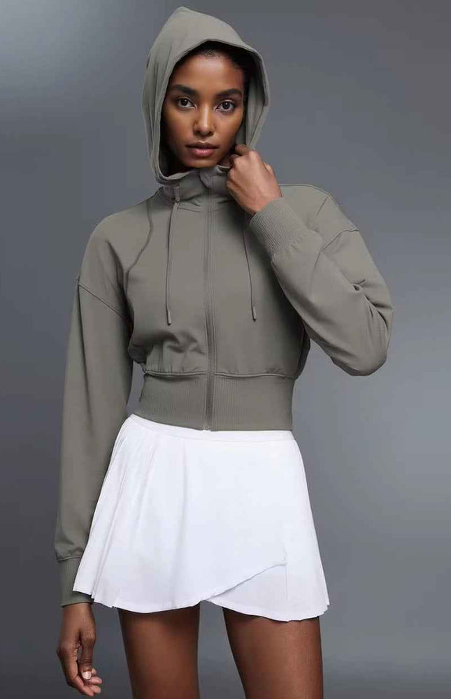 Rebel Cropped Pull String Hooded Jacket