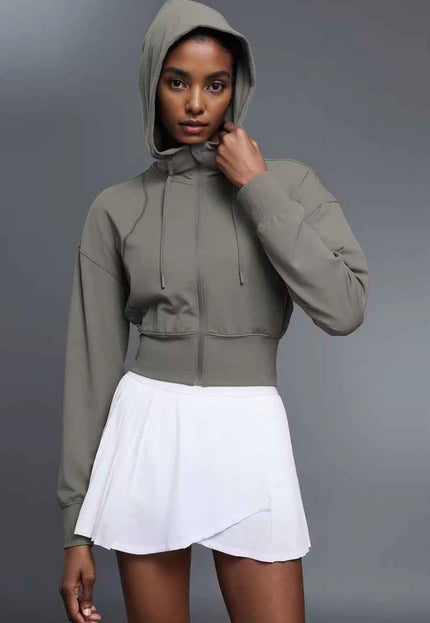 Rebel Cropped Pull String Hooded Jacket