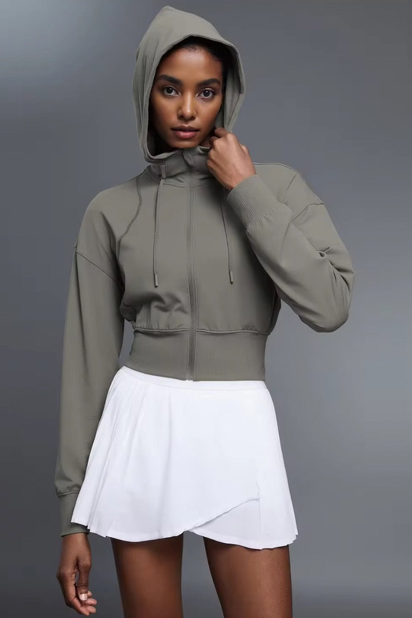 Rebel Cropped Pull String Hooded Jacket ANJE REBEL