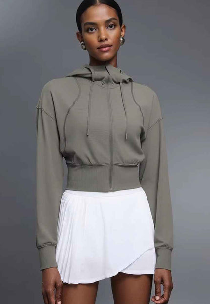 Rebel Cropped Pull String Hooded Jacket
