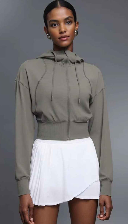 Rebel Cropped Pull String Hooded Jacket