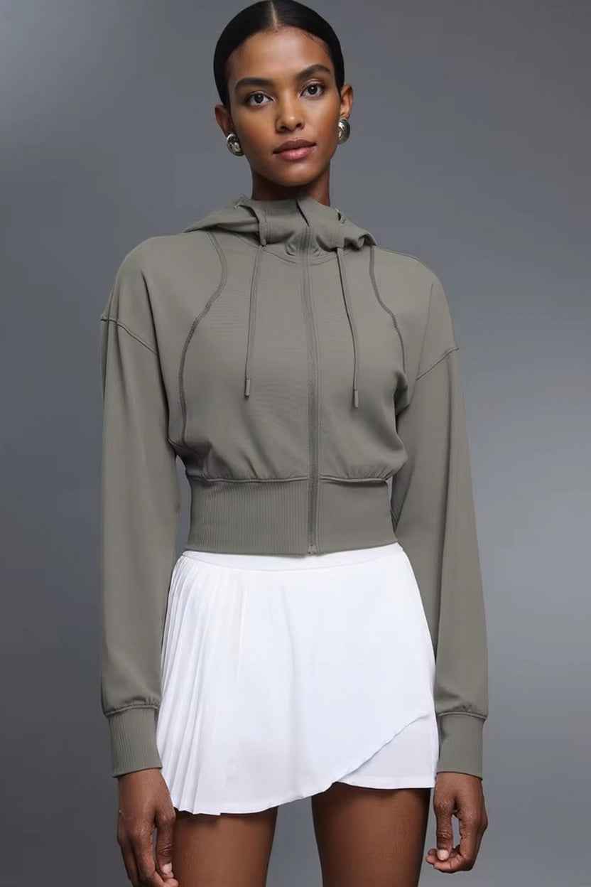 Rebel Cropped Pull String Hooded Jacket