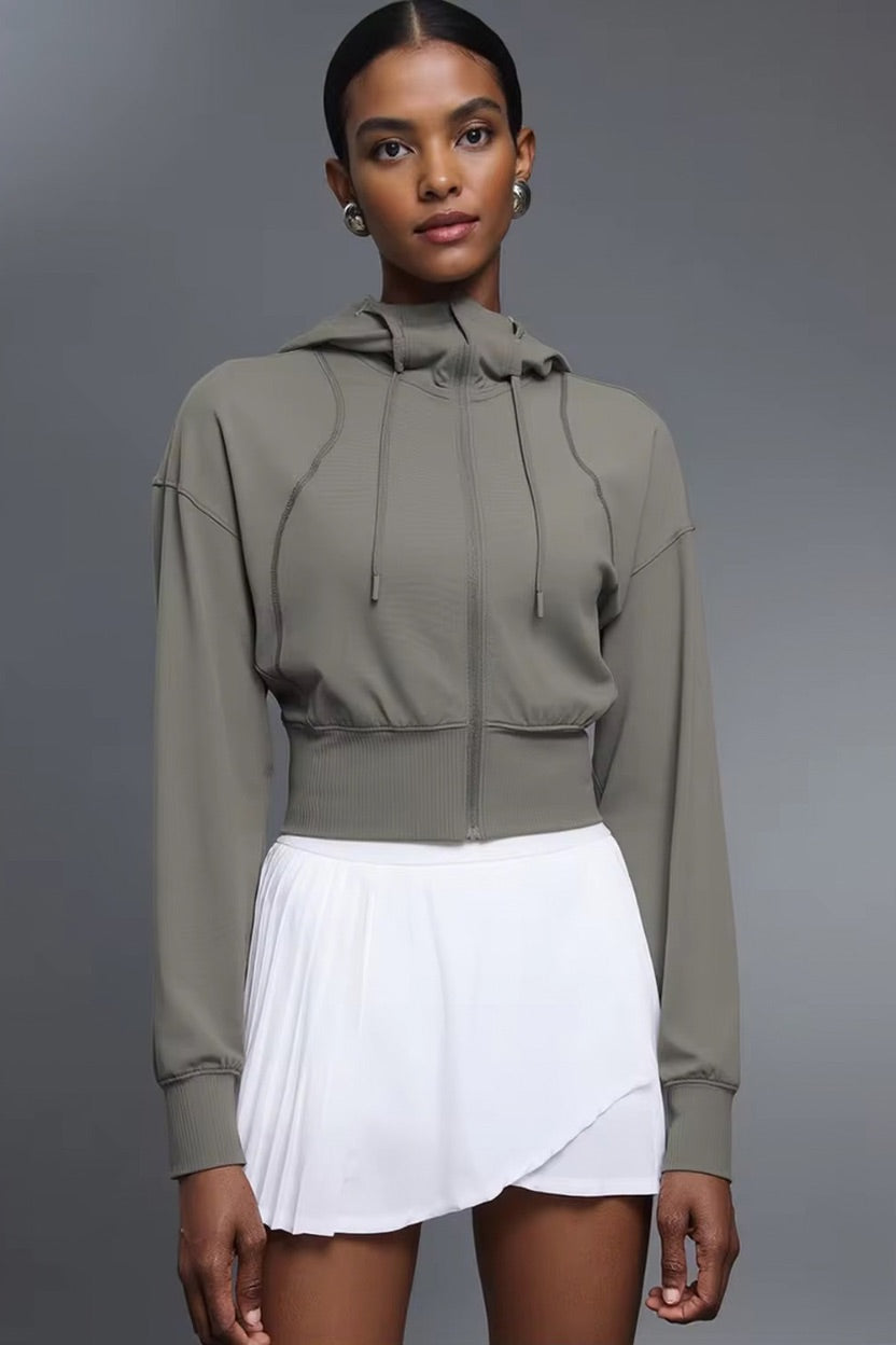 Rebel Cropped Pull String Hooded Jacket ANJE REBEL