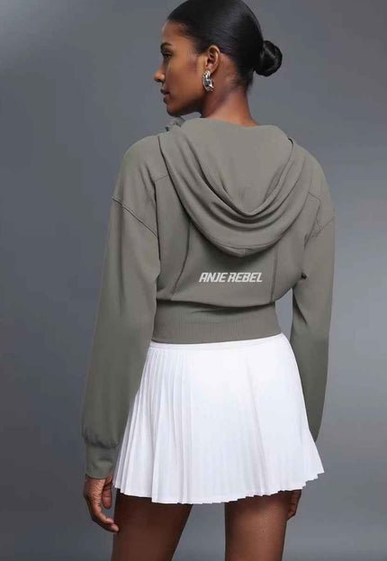Rebel Cropped Pull String Hooded Jacket