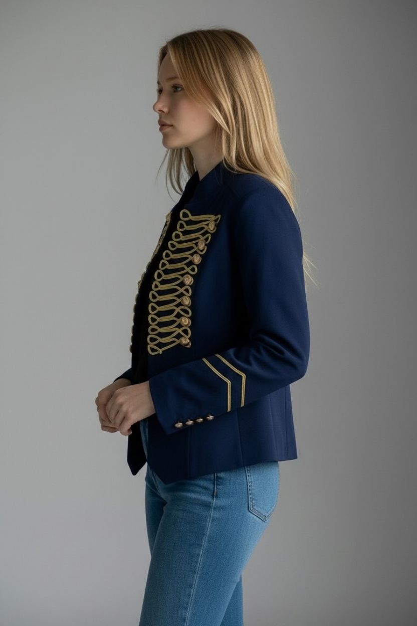 Nautical Embroidery High-Collar Jacket ANJE REBEL