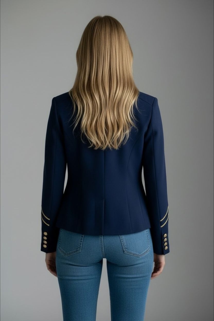 Nautical Embroidery High-Collar Jacket ANJE REBEL