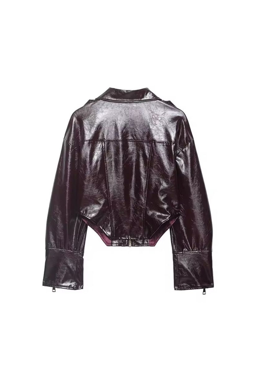 Rebel Leather Biker’s Cropped Jacket ANJE REBEL