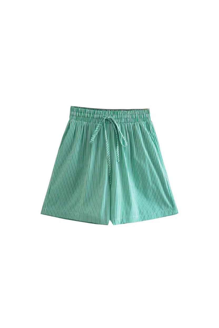 Drawstring Relaxed Fit Cotton Shorts