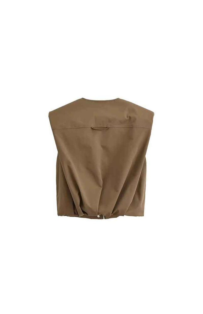 Khaki Sleeveless Vest