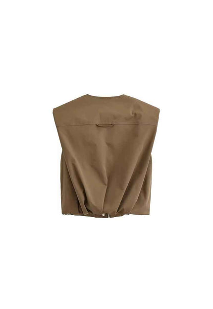 Khaki Sleeveless Vest