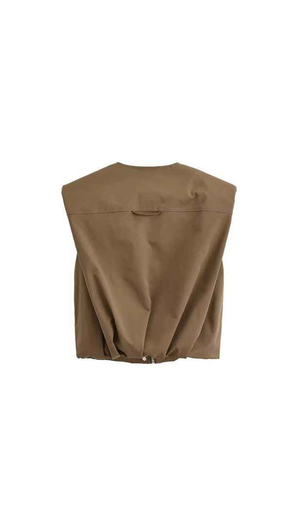 Khaki Sleeveless Vest