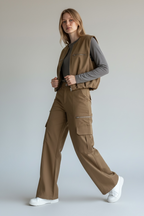 Khaki Sleeveless Vest