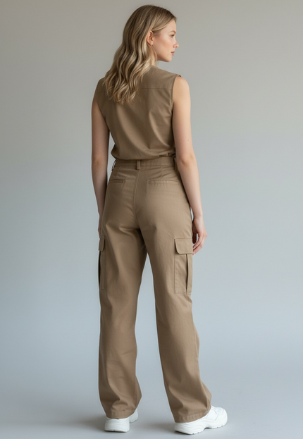 Khaki Sleeveless Vest