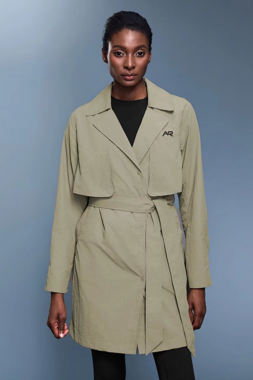 High-End Active Tie-Waist Trench Coat ANJE REBEL