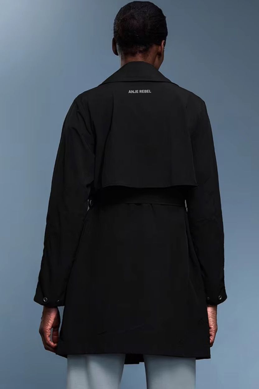 High-End Active Tie-Waist Trench Coat ANJE REBEL