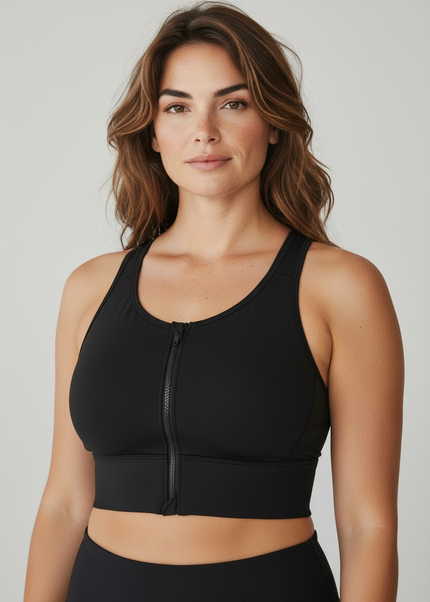 Zip Up No-Bounce Sports Bra ANJE REBEL