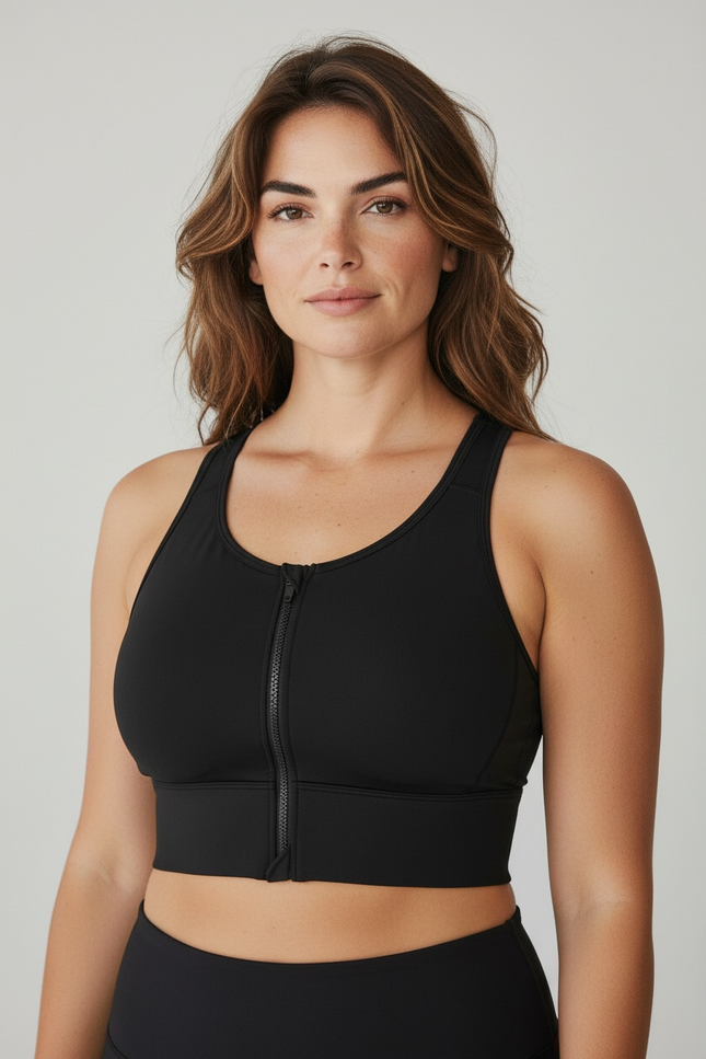 Zip Up No-Bounce Sports Bra ANJE REBEL