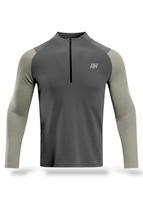 Light grey with khaki green