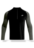 Black with khaki green