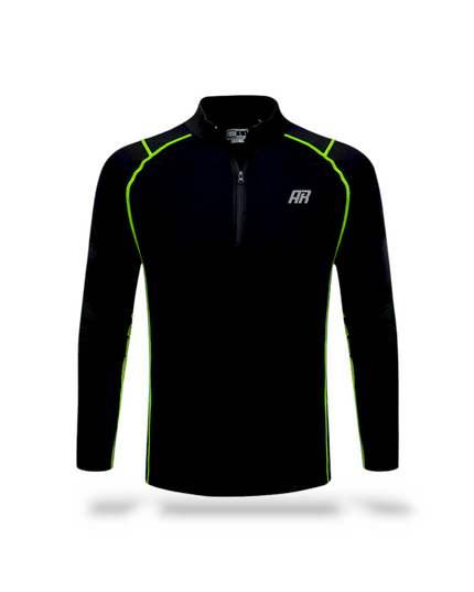 Sweatwicking Half-Zipper Running Long Sleeves Shirt - ANJE REBEL