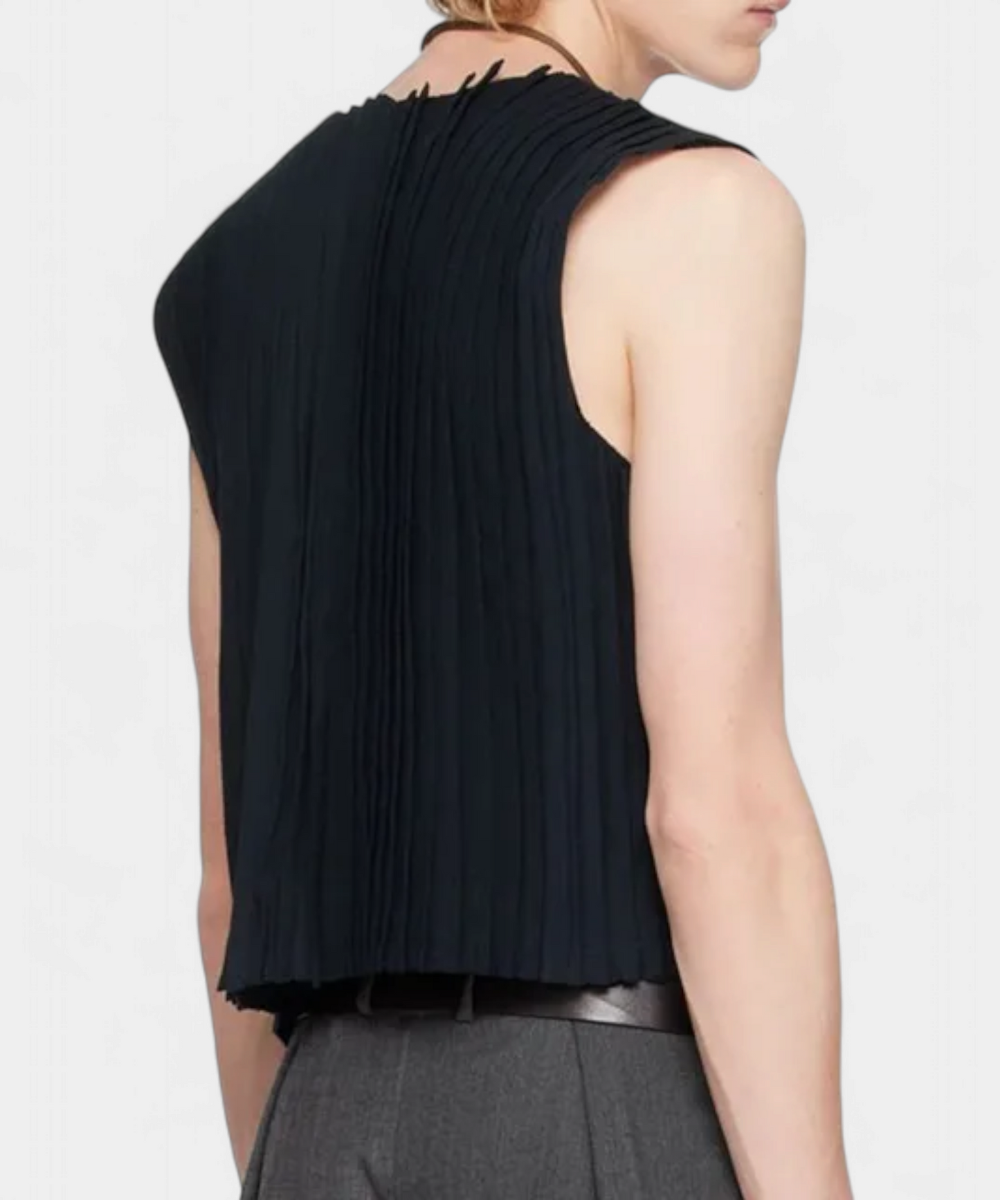 Rebel Raw Cropped Sleeveless Shirt - ANJE REBEL