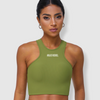 Women's Laced Back Halterneck Cropped Sports Bra