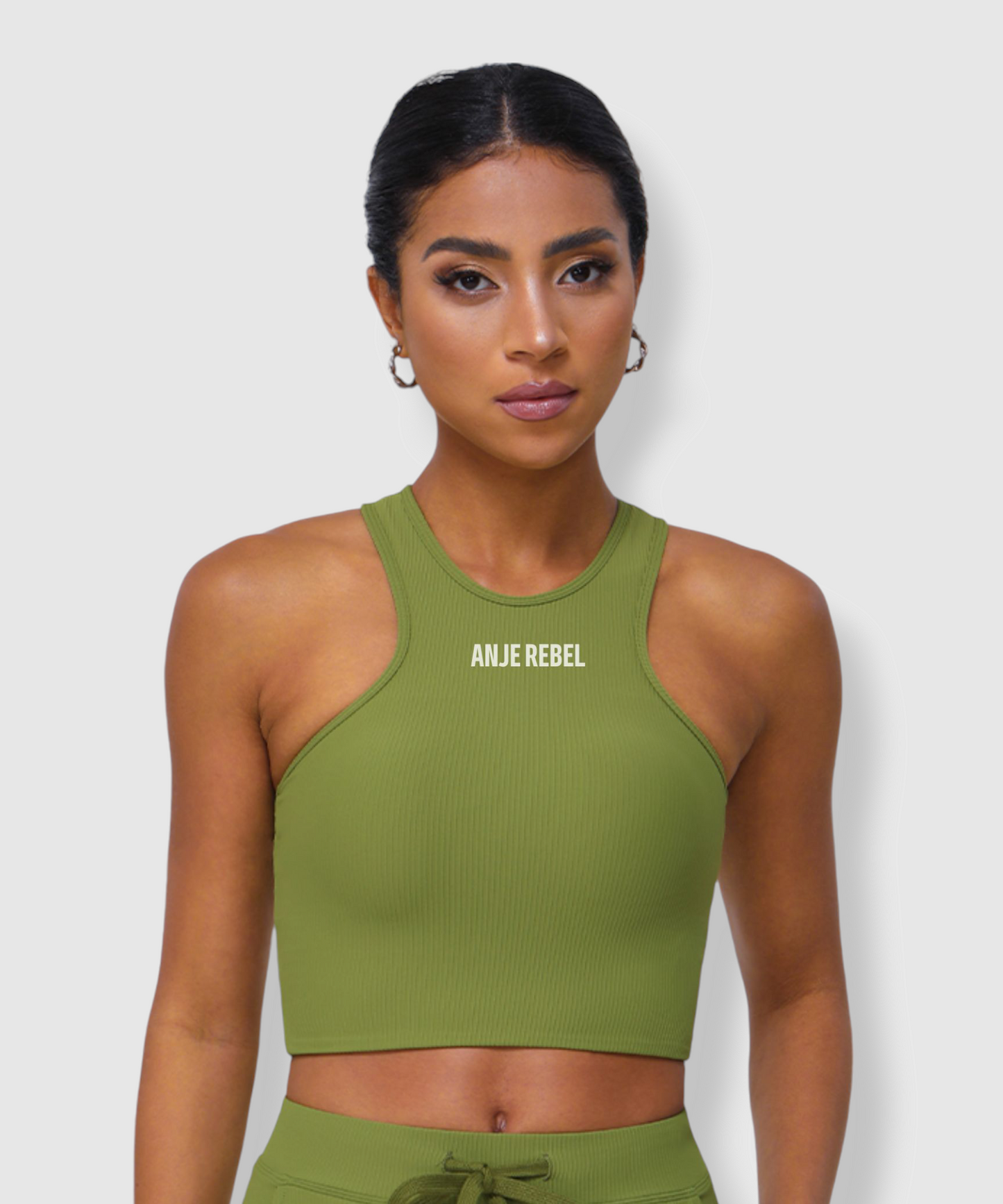 Women's Laced Back Halterneck Cropped Sports Bra