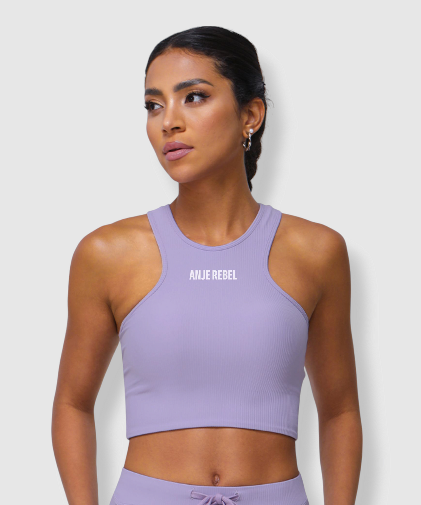 Women's Laced Back Halterneck Cropped Sports Bra