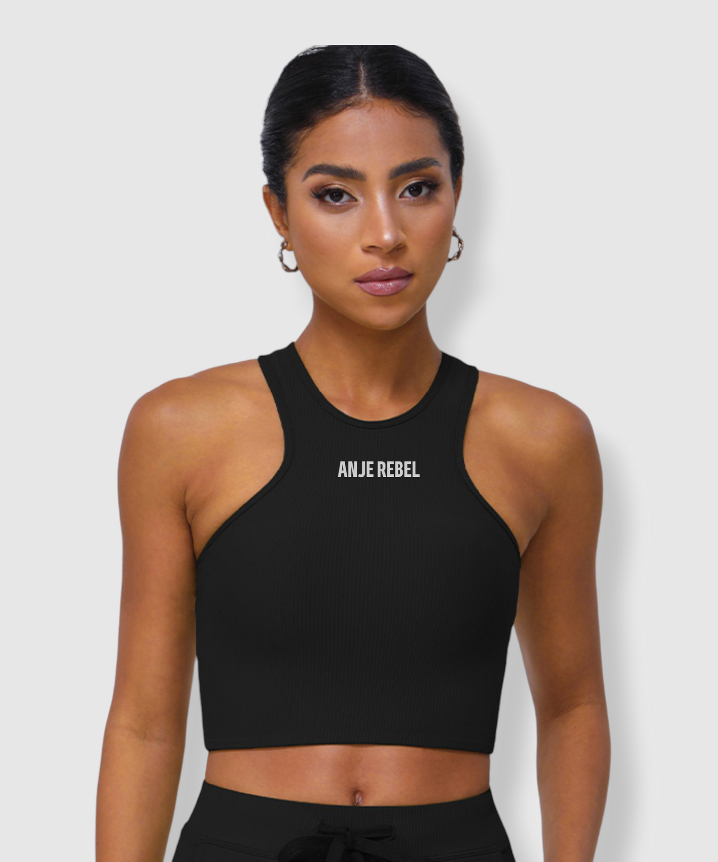 Women's Laced Back Halterneck Cropped Sports Bra