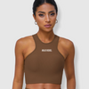 Women's Laced Back Halterneck Cropped Sports Bra