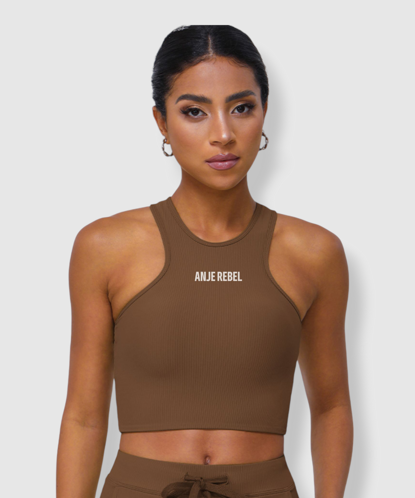 Women's Laced Back Halterneck Cropped Sports Bra