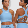 Women's Laced Back Halterneck Cropped Sports Bra