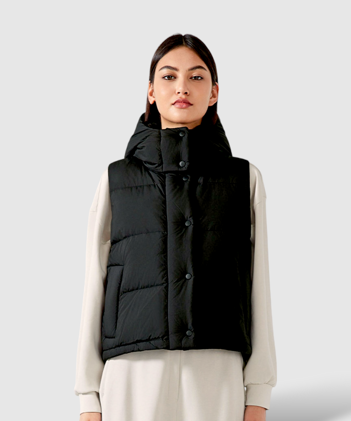 Alia Quilted Hooded Vest Jacket