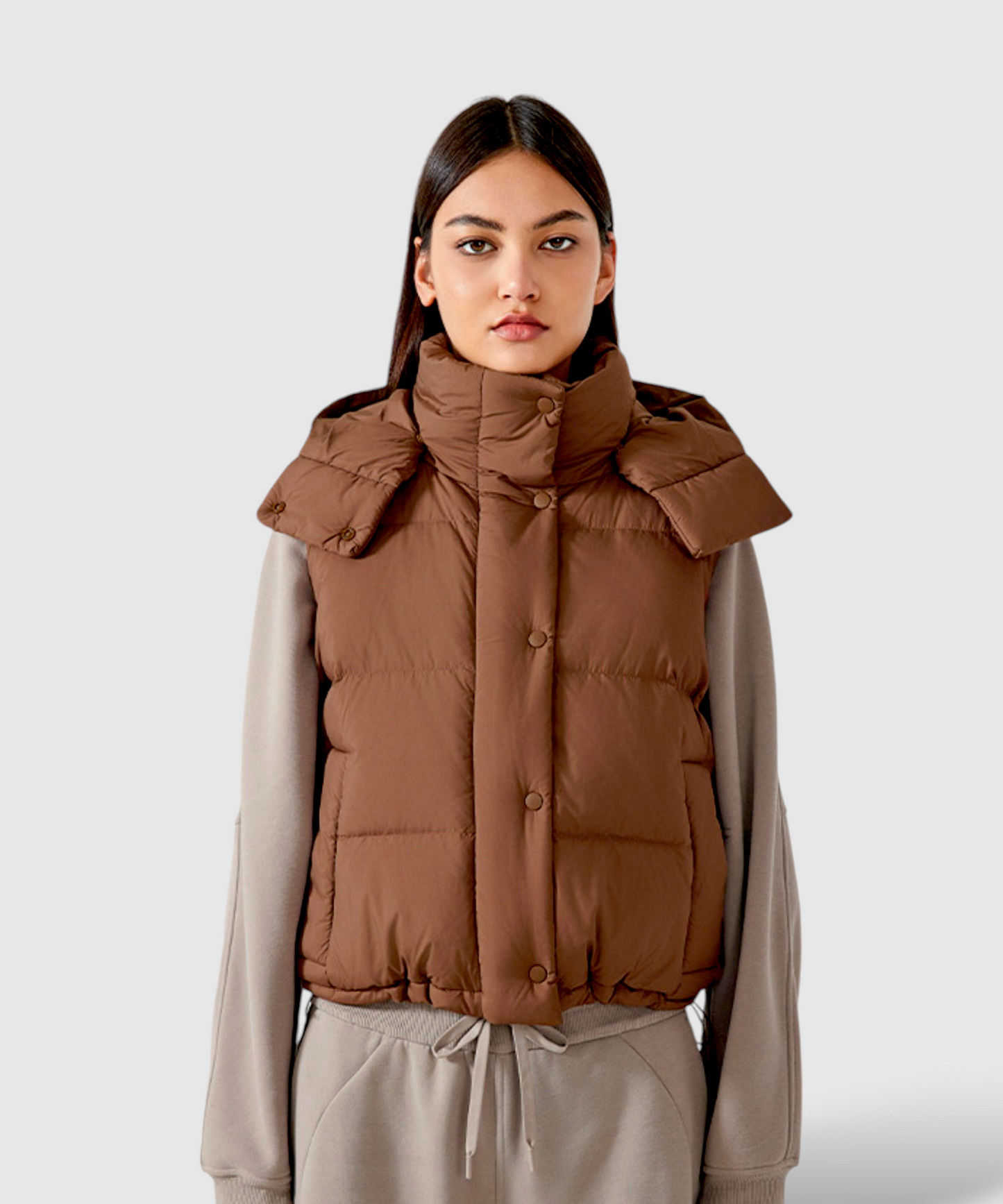 Alia Quilted Hooded Vest Jacket