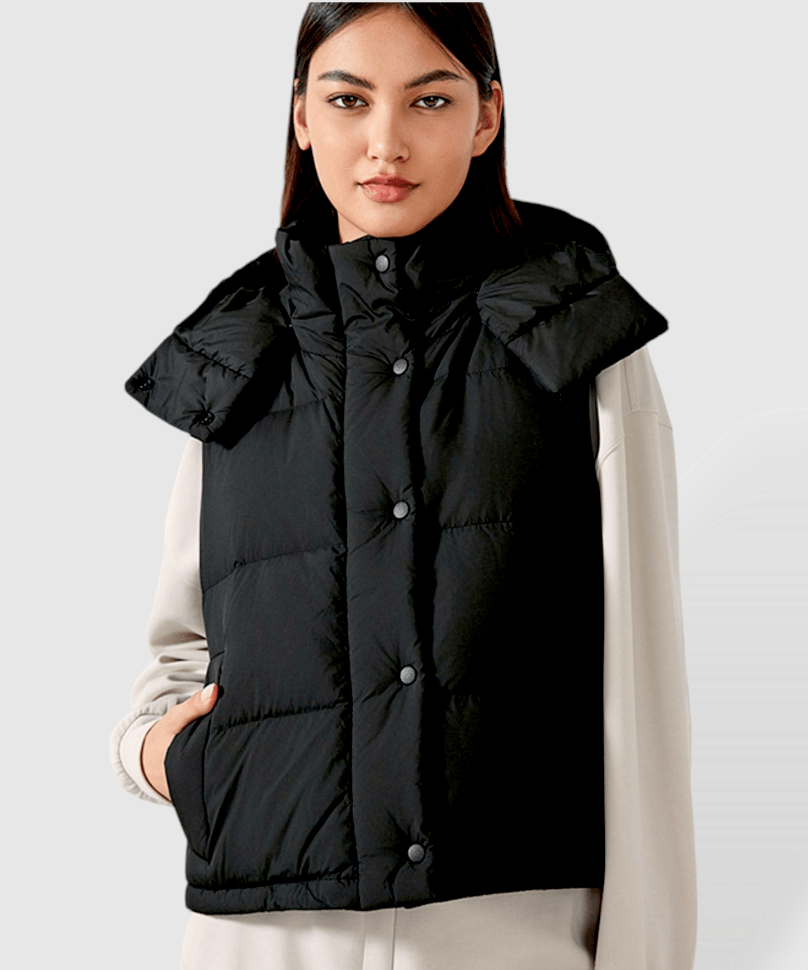 Alia Quilted Hooded Vest Jacket - ANJE REBEL