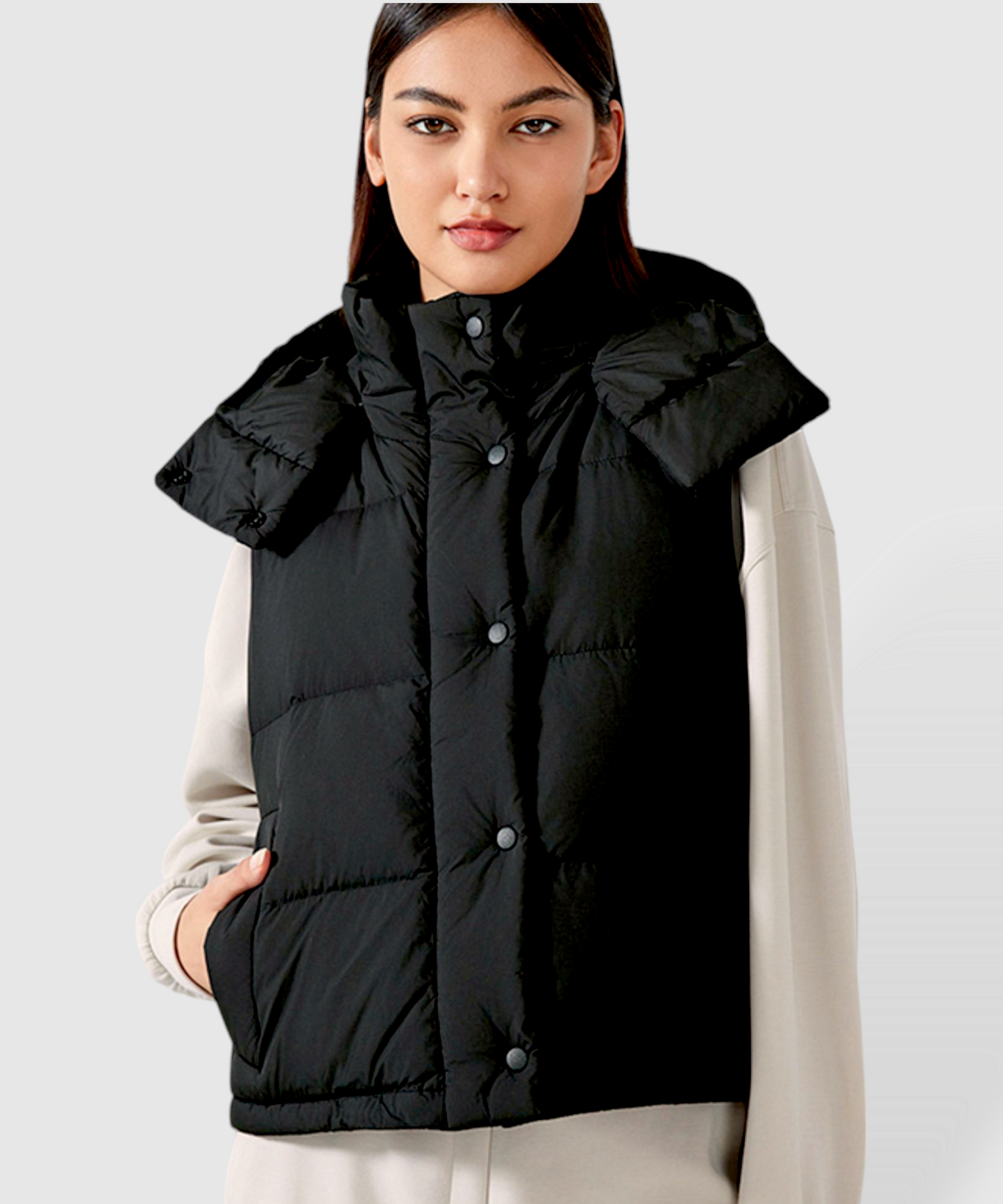 Alia Quilted Hooded Vest Jacket