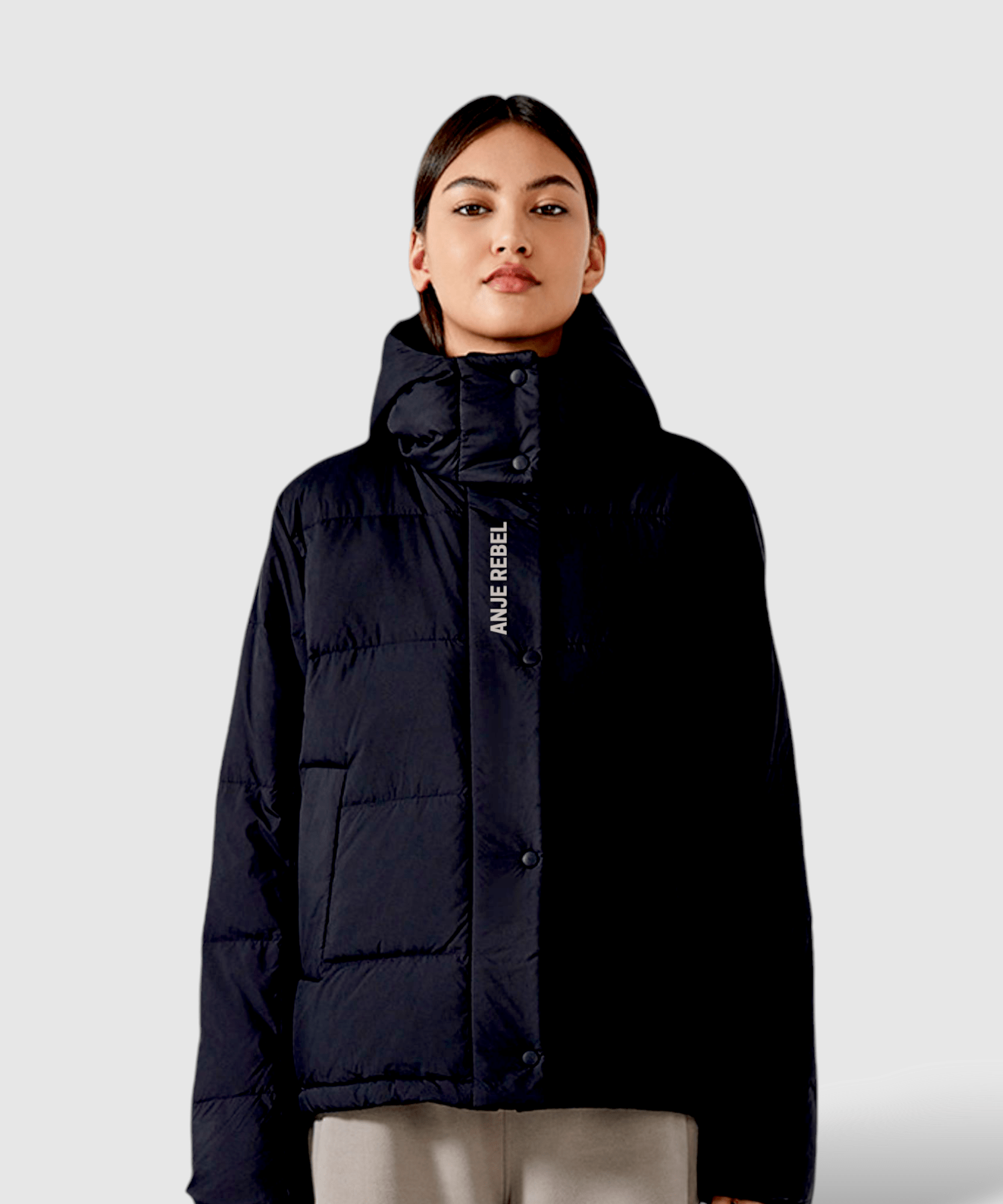 Alia Mid - Length Quilted Hooded Jacket - ANJE REBEL