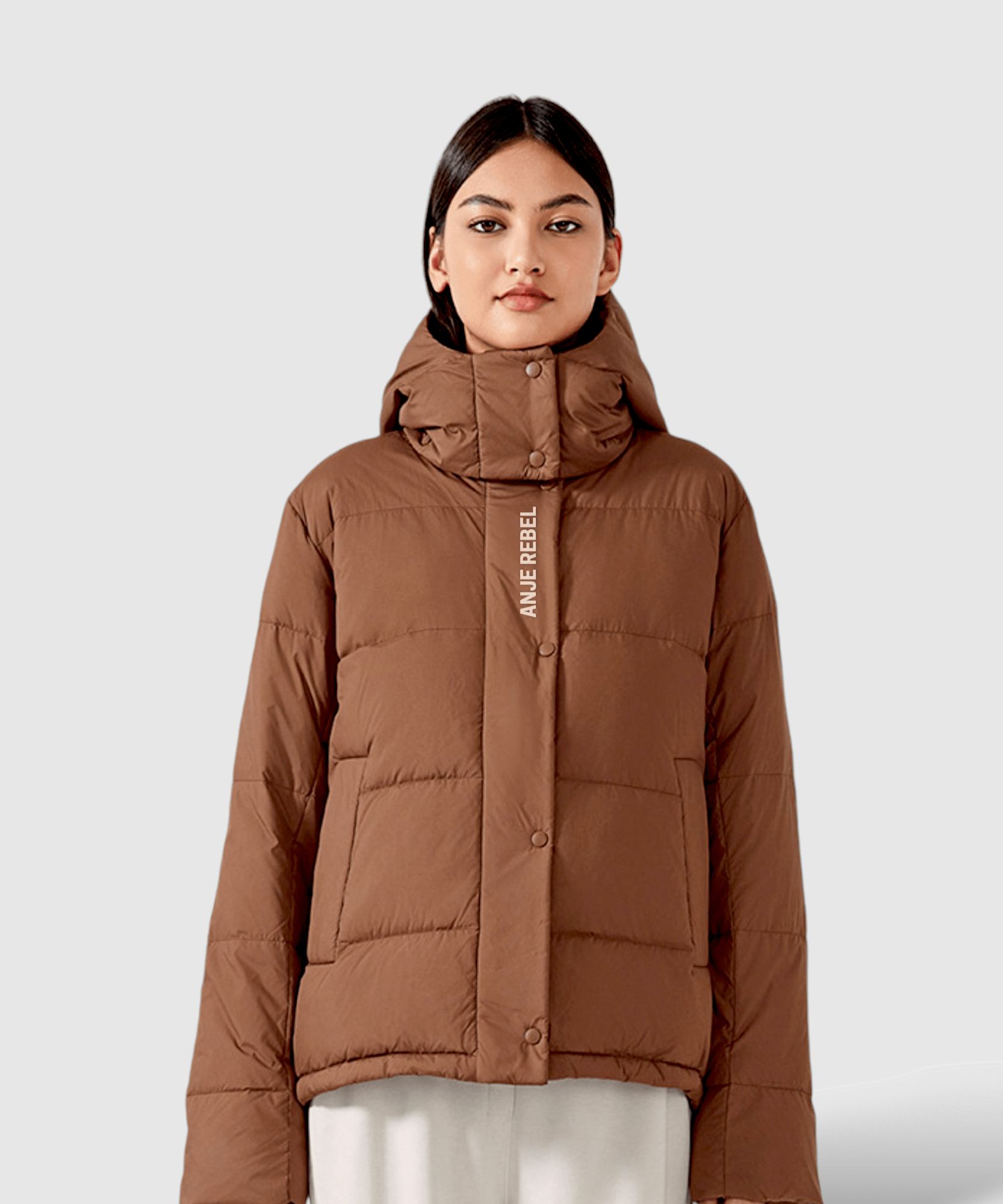 Alia Mid - Length Quilted Hooded Jacket - ANJE REBEL