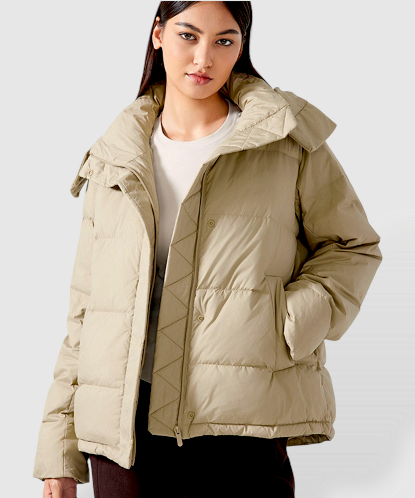 Alia Mid-Length Quilted Hooded Jacket