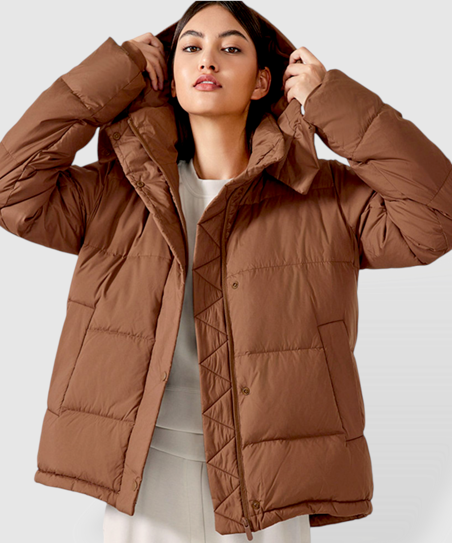 Alia Mid-Length Quilted Hooded Jacket