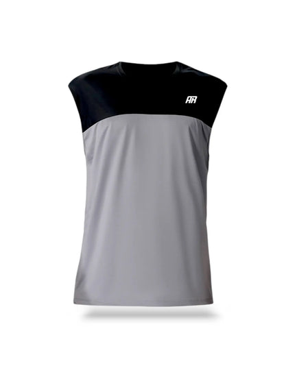 Ultra-Stretch Active Black Grey Tank Top